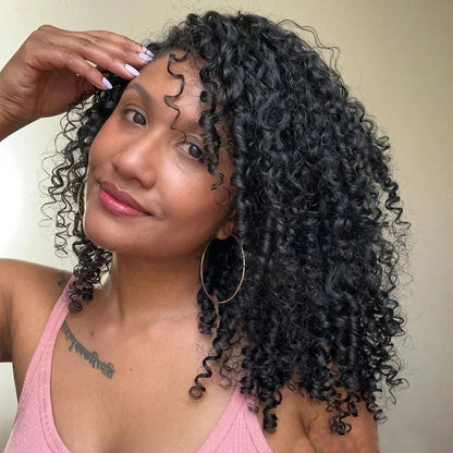 15A Pixie Curls Bundles Kinky Curly Cabelo Humano 3/4 Bundles Deal 100% Cabelo Cacheado Virgem Cru Bundles de Cabelo Extensão de Cabelo Trama Dupla