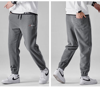 Brand Winter Wool Sweatpants Men's Thickened Double-Sided Fleece Casual Trousers Jogger Men's Outdoor Down Cotton Warm Pants