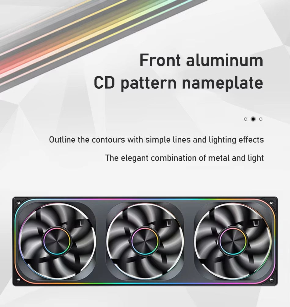 JONSBO ZA-120/240/360 Computer Case Fan 12CM 5V ARGB 120mm Monolithic Structure Water-Cooled Fan  PWM Forward/Reverse Fan Kits