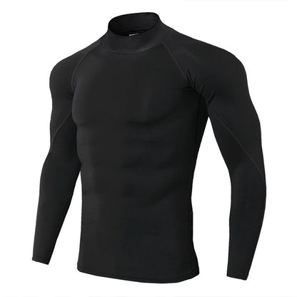 Winter Man Compression Shirt Cycling Clothing Warmth Shirt Warm Bottoming Shirt Men Compression T-Shirt Gym Sportswear 2024 New