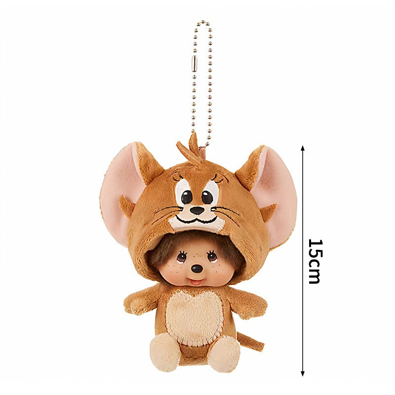 2026 NEW Monchhichi Plush Doll Pendant Kawaii Monkey Keychain Cute Cartoon Couple Keyring Bag Charms Birthday Gift ??? ?????