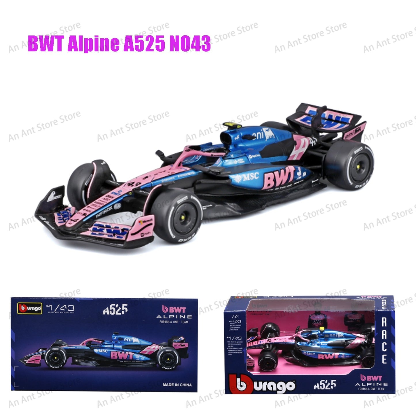 Bburago 1:43 2024 F1 Mclaren Mcl38 Grande Prêmio de Mônaco F1 Miniatura de Liga Fundida #4 #81 Lando Norris ? Presente de Brinquedo de Carro de F1