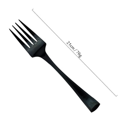 JANKNG Conjunto de Talheres Preto 1 Peça Aço Inoxidável 18/10 Ocidental Talheres de Mesa Garfo Faca de Bife Manteiga Jantar