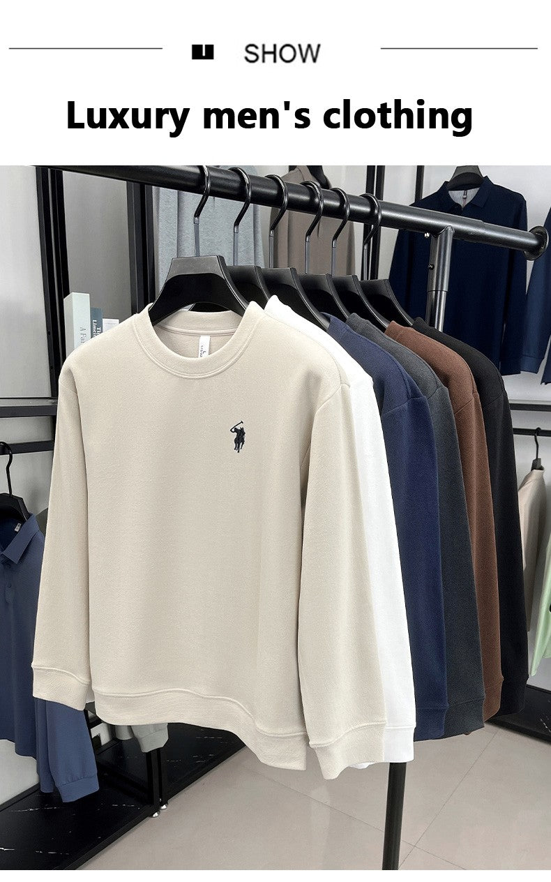 Luxury brand long sleeve T-shirt men's autumn Paul trendy exquisite pony embroidery pullover loose casual round neck sweatshirt