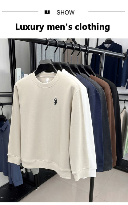 Luxury brand long sleeve T-shirt men's autumn Paul trendy exquisite pony embroidery pullover loose casual round neck sweatshirt