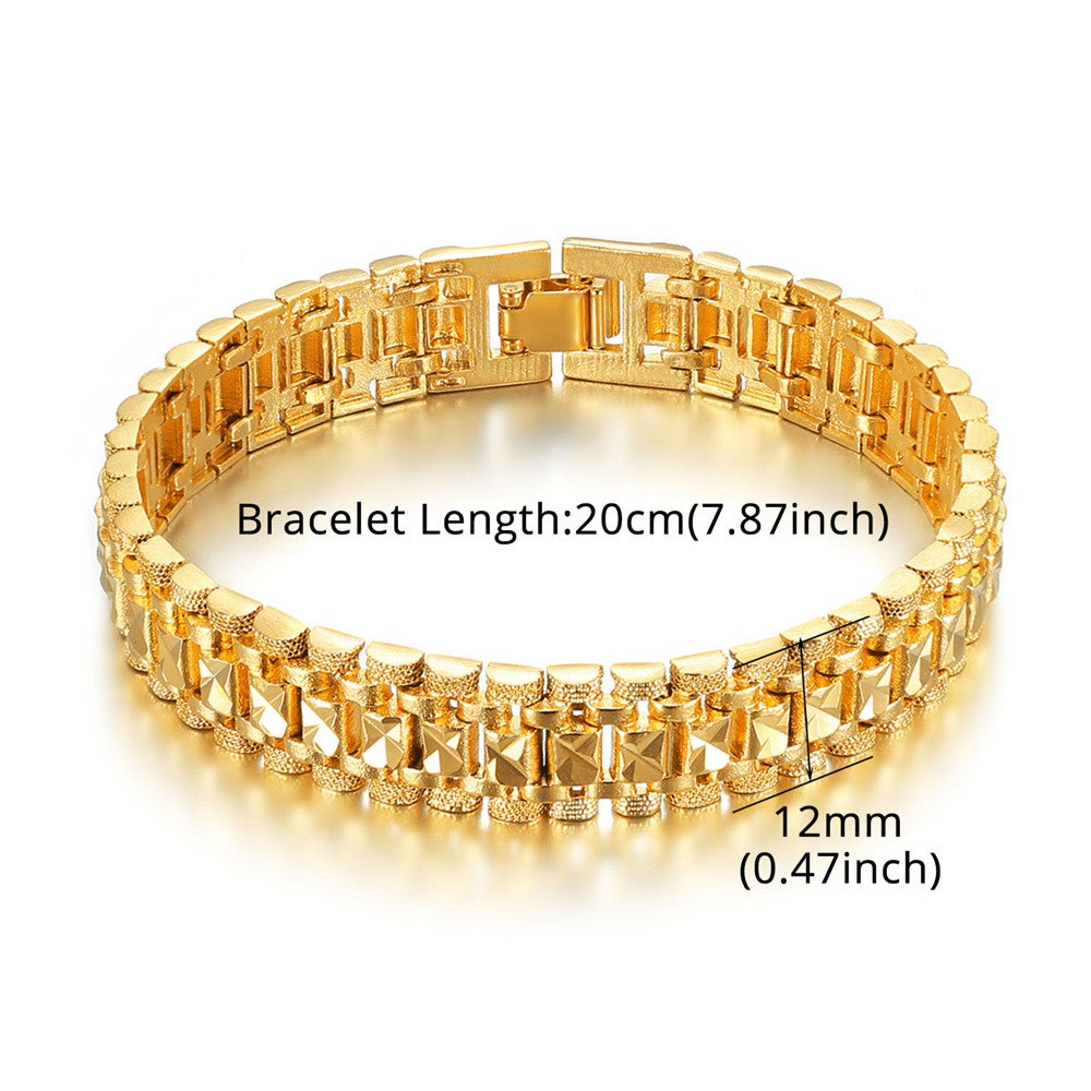 Pulseiras Masculinas de Elo Grosso Pulseira Masculina Atacado 2021 Corrente de Elo Cor Ouro Para Homens Mulheres Joias