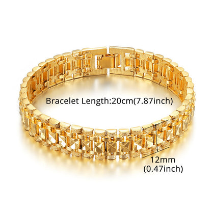 Pulseiras Masculinas de Elo Grosso Pulseira Masculina Atacado 2021 Corrente de Elo Cor Ouro Para Homens Mulheres Joias