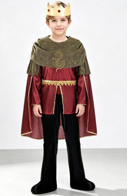 Boys Medieval King Costume Set with Crown & Scepter