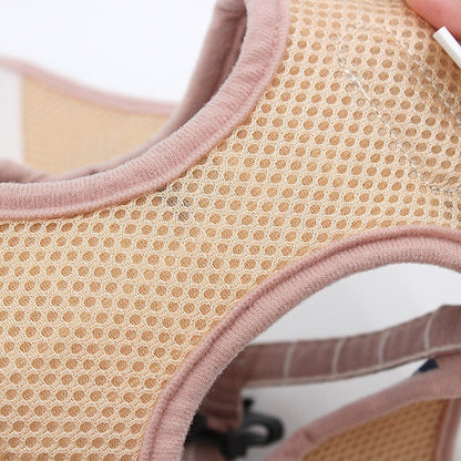 Colete Respirável de Nylon para Cães, Arnês Ajustável e Conjunto de Coleira para Cães Pequenos e Gatos, Coleira Refletiva para Filhotes