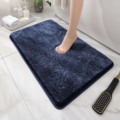 Tapete de chão de banheiro arredondado e espesso, tapete absorvente para banheira, material de pelúcia, tapete antiderrapante para os pés, capacho de entrada, banheiro