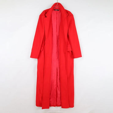 Mauroicardi Autumn Winter Extra Long Warm Black Loose Casual Wool Blends Coat Men Luxury Floor Length Overcoat Korean Fashion