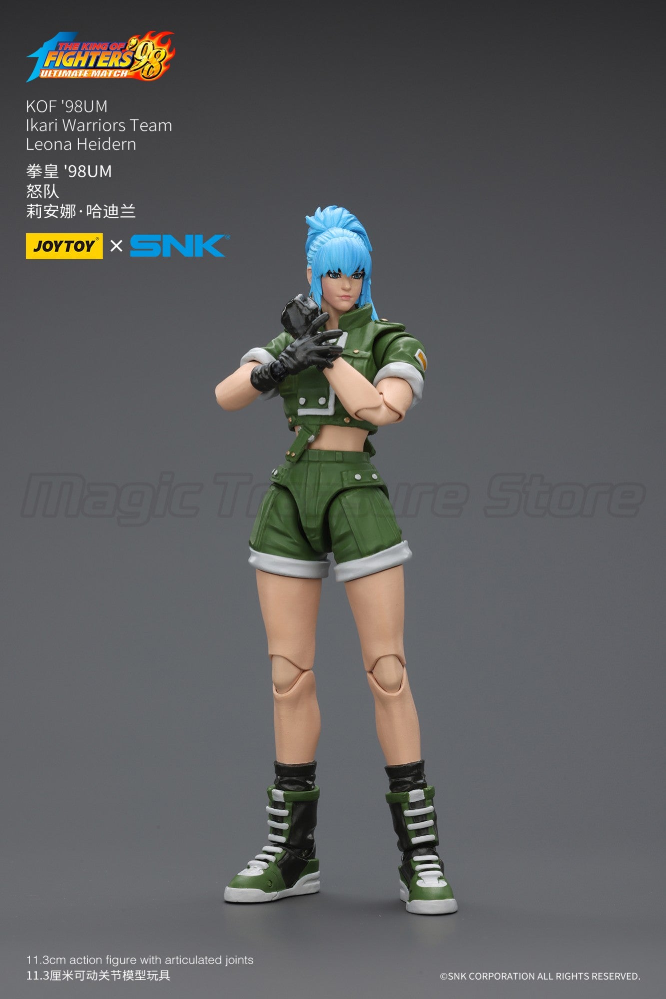 ?MT?JOYTOY Boneco de Ação 1/18 SNK KOF'98UM Ikari Warriors Team Ralf Jones Clark Still Leona Heidern Modelo de Brinquedo Presente