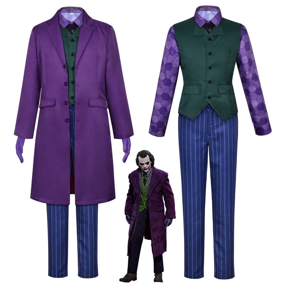 Men Clown Cosplay Costume Clown full set Coat Shirt Vest wig Tie Suit Outfits for Male Halloween Costumes