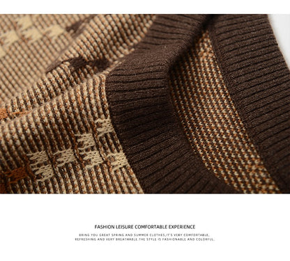 Men's Casual Crewneck Sweaters Cable Knit Thermal Pullover Sweater