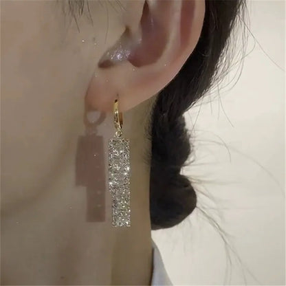 Nova Tendência de Moda Design Exclusivo Elegante e Requintado Brincos Retangulares de Zircônia Para Mulheres Joias Festa de Casamento Presentes Premium