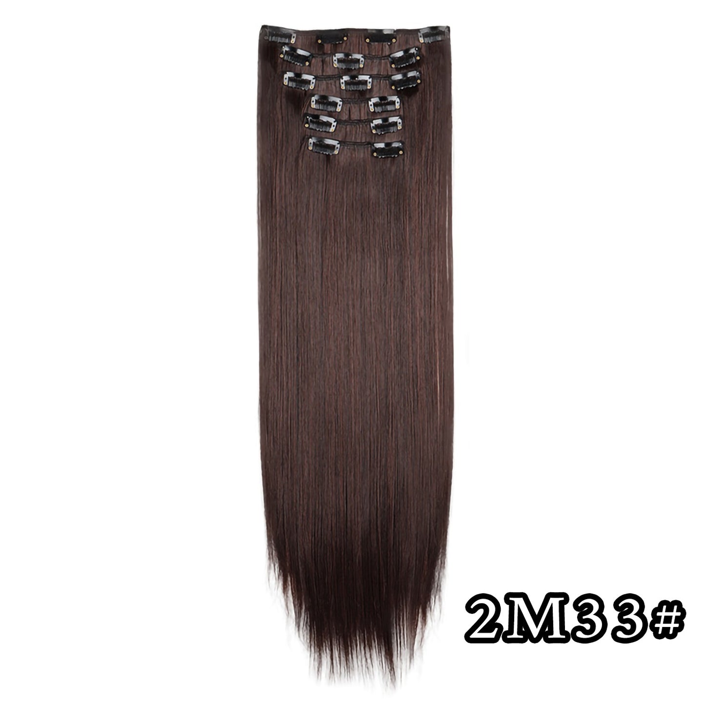 Apliques de Cabelo Natural de 24 Polegadas Cabelo Sintético para Mulheres Kit de Fios de Cabelo 16 Tic-Tacs em 6 Peças Apliques Mechas de Cabelo