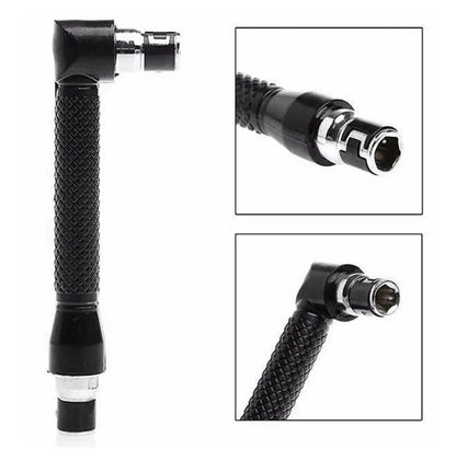 Chave de fenda hexagonal em L de 1/4 bits 90 graus de cabeça dupla preta 6,35 chave 10 peças fita amarela conjunto de ferramentas de chave de fenda