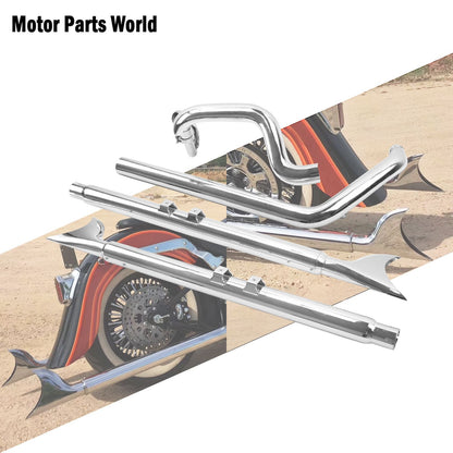 Motorcycle Exhaust Pipe Dual Exhaust System Chrome For Harley Heritage Softail Classic FLSTC Fatboy FLSTF Deluxe FLSTN 2007-2017