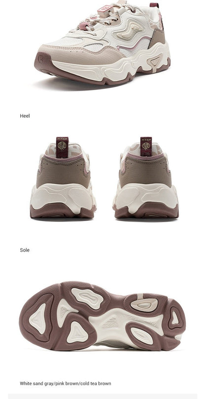 Xtep Star Trails 2.0 Women's Low Top Casual Shoes 2025 Spring Breathable Non-slip Thick Sole Leisure Sports Shoes 975118320005