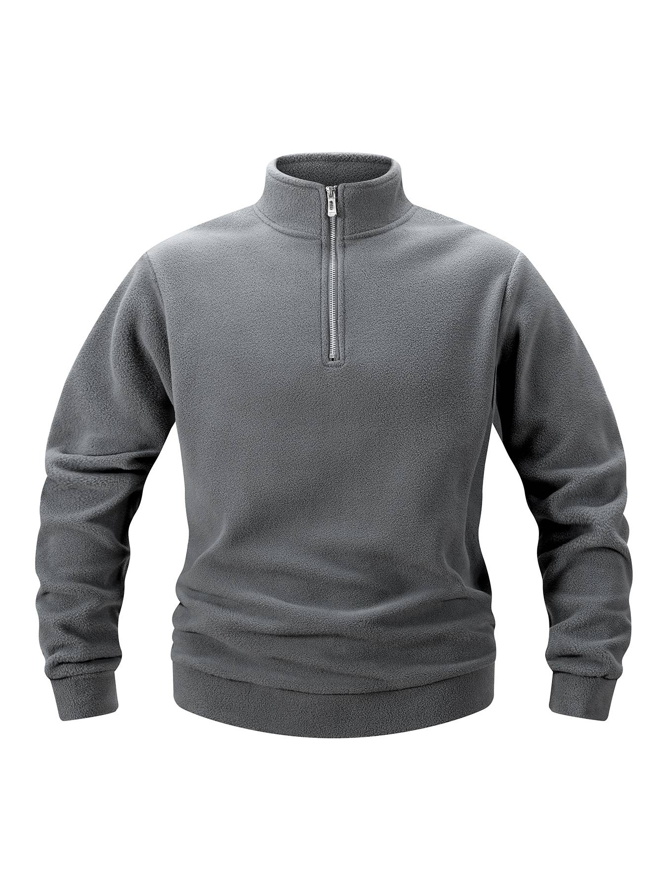 2025 Men Casual Fleece Sweatshirts Tops Men Sport Classic Stand Collar Sweatshirts Men’s Quarter Zip Hoodie Basic Pullover 3XL