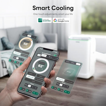 Ar-Condicionado Portátil ZAFRO 16.000 BTU, AC Inteligente de Duto Duplo com Refrigeração sem Drenagem, Modos de Refrigeração, Ventilador e Desumidificador