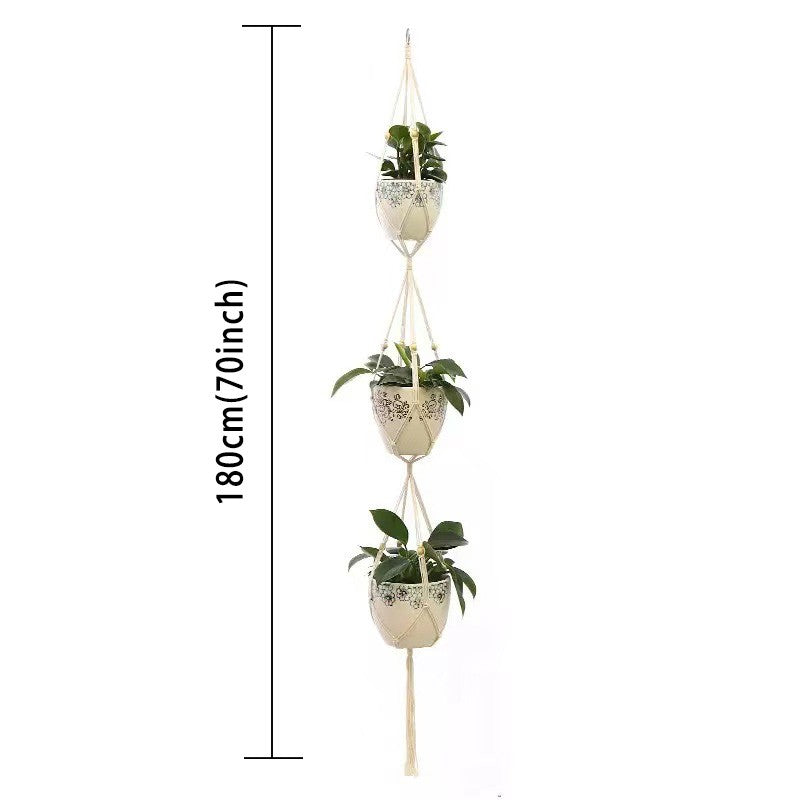 Hanging Plant Handmade Macrame Plant Hanger Flower Pot Planter Hanger Wall Decor Courtyard Garden Hanging Planter Hanging Basket
