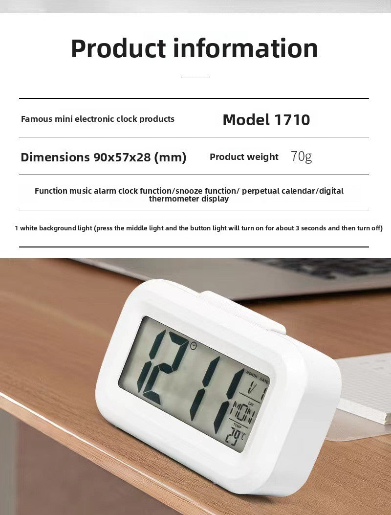 Alarm Clock Digital Clock LED Electronic With Backlight Snooze Calendar For Home Office Desktop Table Screen Display Watch