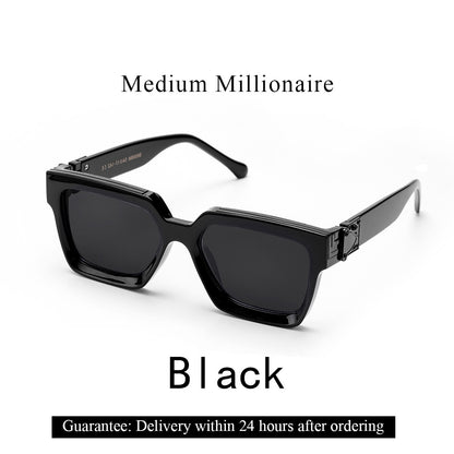 Ruiao Retro Black Millionaire Shades Luxury Sunglasses 2025 For Men Designer Famous Brand Square Sun Glasses Man Women Sunglass