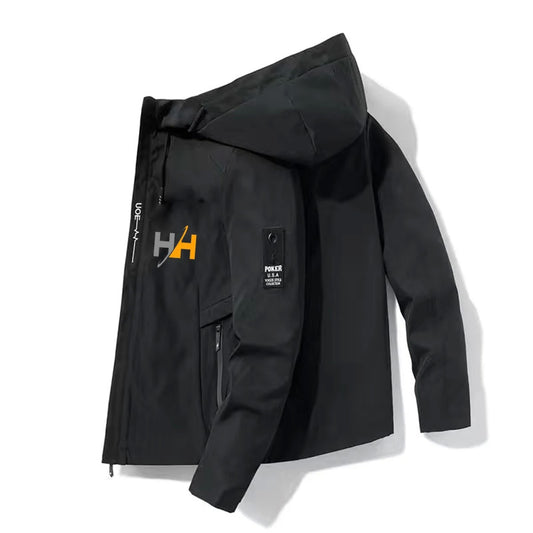 2025HH Bomber Jacket Men's Windbreaker Zipper Spring Autumn Casual Work Fashion Outdoor Adventure