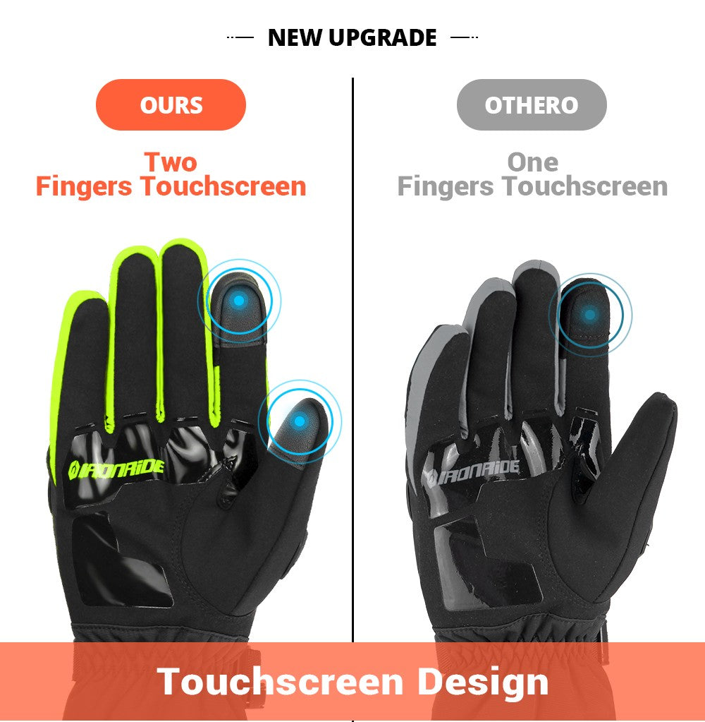 Luvas de motocicleta de inverno impermeáveis quentes masculinas dedo completo luvas de moto tela sensível ao toque para pilotagem de motocicleta