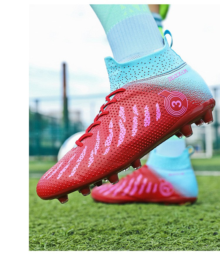 New High Top Football Shoes Cleats Soccer Shoes Boys And Girls Broken TF Nails For Adult Competitions Long Nails Training Boots