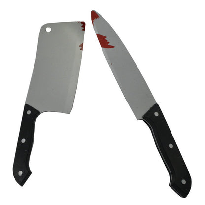 10/5/3/1pcs 30cm Faked Bloody Sharp Knife for Halloween DIY Cosplay Props Decor Simulation Plastic Kitchen Knife halloween Party