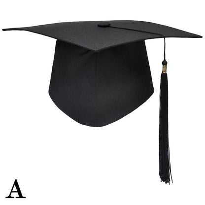 Black Adult Bachelor Caps Graduation Hat for Student 2023 Congratulation Graduation Party Decorations