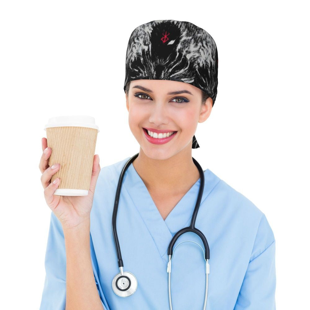 Touca Cirúrgica Clássica Personalizada com Logo de Anime Japonês B-Bereserks para Homens e Mulheres, Touca de Médico e Enfermeiro para Dentista