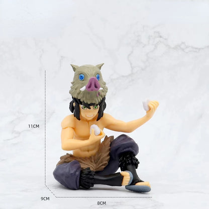 10-15cm Anime Demon Slayer Figura Kamado Tanjirou Nezuko Sentado Posição Action Figure PVC Modelo Boneca Coleção Brinquedo Presente
