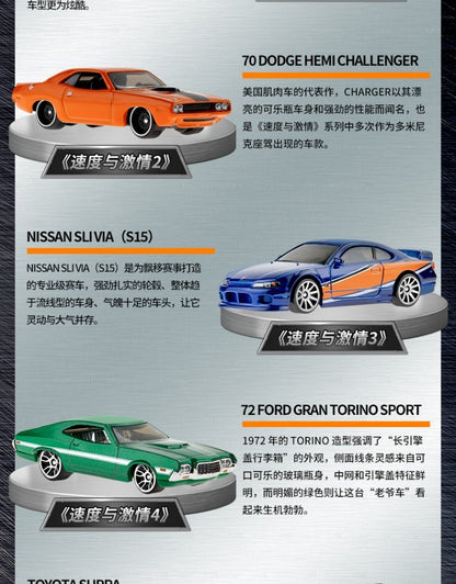 Hot Wheel The Fast And The Furious 10 Car Alloy Model Toy Chicken Puli Mao Dao Qi Zhan Ma Leiken Tang Alloy Car Model Toy Gift