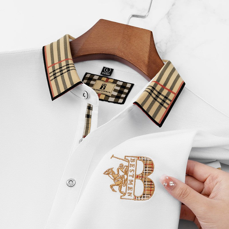 Men's Summer New Luxury Short Sleeve High Quality Designer Pattern Embroidered Anti Wrinkle Polo Shirt Business Casual T-shirt