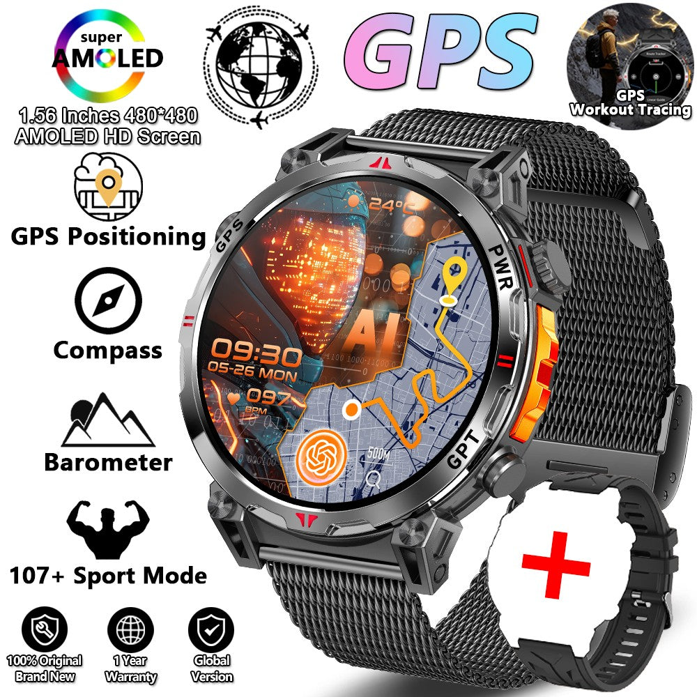 New T-Rex 3 Smart Watch Men GPS Positioning Military 5ATM Waterproof Watch 650mAh Battery Compass Altimeter GPT Assistant Watch