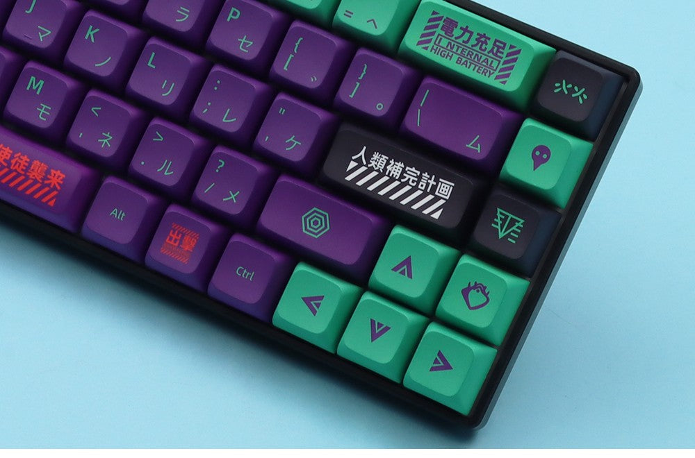 Keycaps Personalizadas Tema Eva Animação Japonesa Perfil XDA PBT Sublimação para Teclado Mecânico com Switch MX GMK