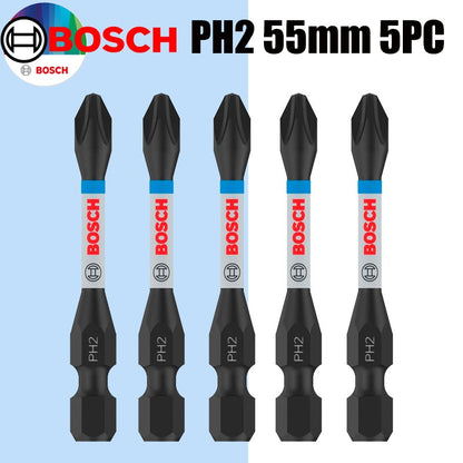 Pontas de chave de fenda de impacto BOSCH PH/PZ 55mm Aço modificado S2 Processo de tratamento térmico Ferramentas de fixação de alta durabilidade