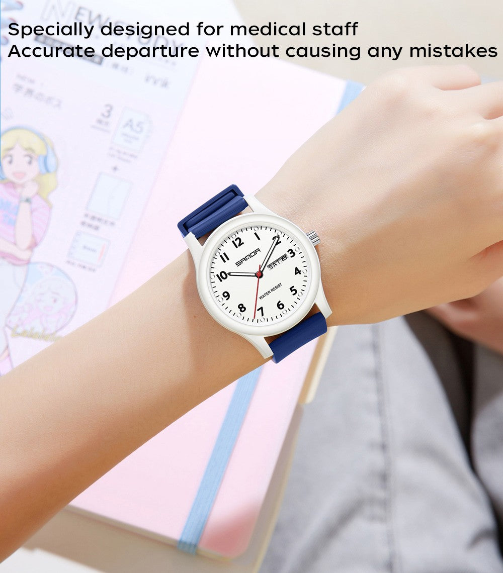 SANDA 3263 Fashion Casual Men Watch Silicone Strap Waterproof Luminous Clock Unisex Wristwatch Date Week Sport Man Watches