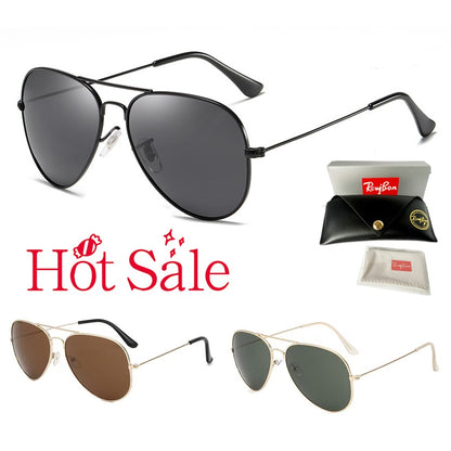 Classic Pilot Polarized Sunglasses Men Luxury Metal Black Aviation Sun Glasses Male Fashion Driving Vacation Shades UV400