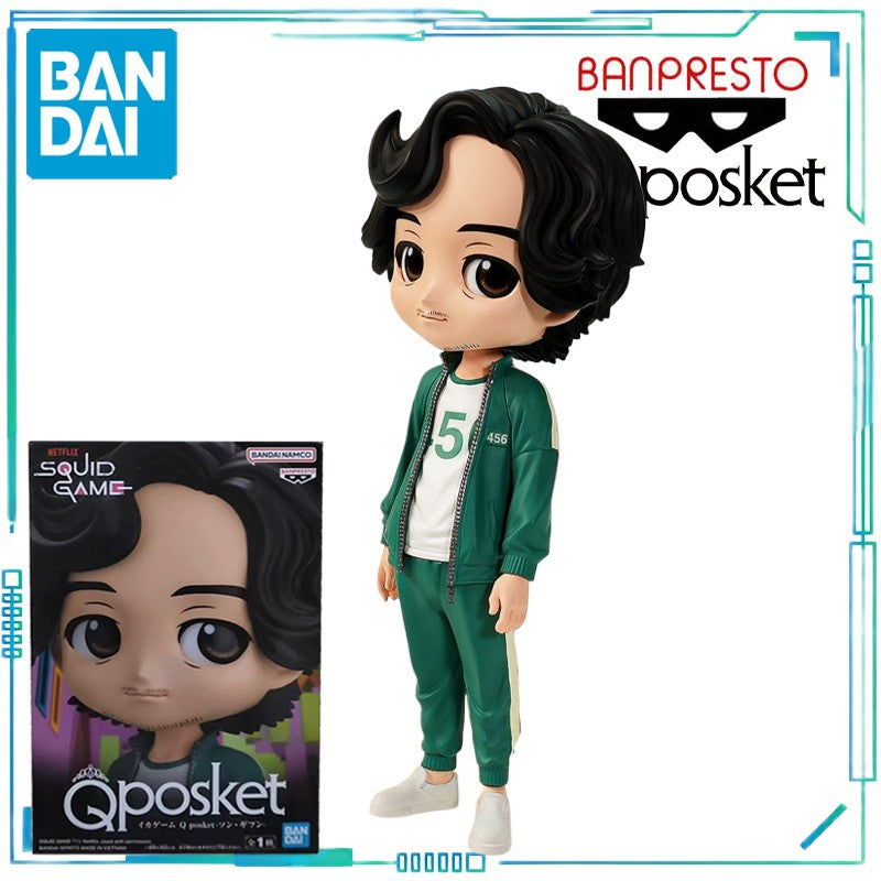 BANPRESTO Genuine Q Posket Series SQUID GAME Modelo de Brinquedo Cheng Qixun, Jiang Xiao Versão Q-version Humanoide, Todas as Idades, Brinquedo Modelo de Cenário