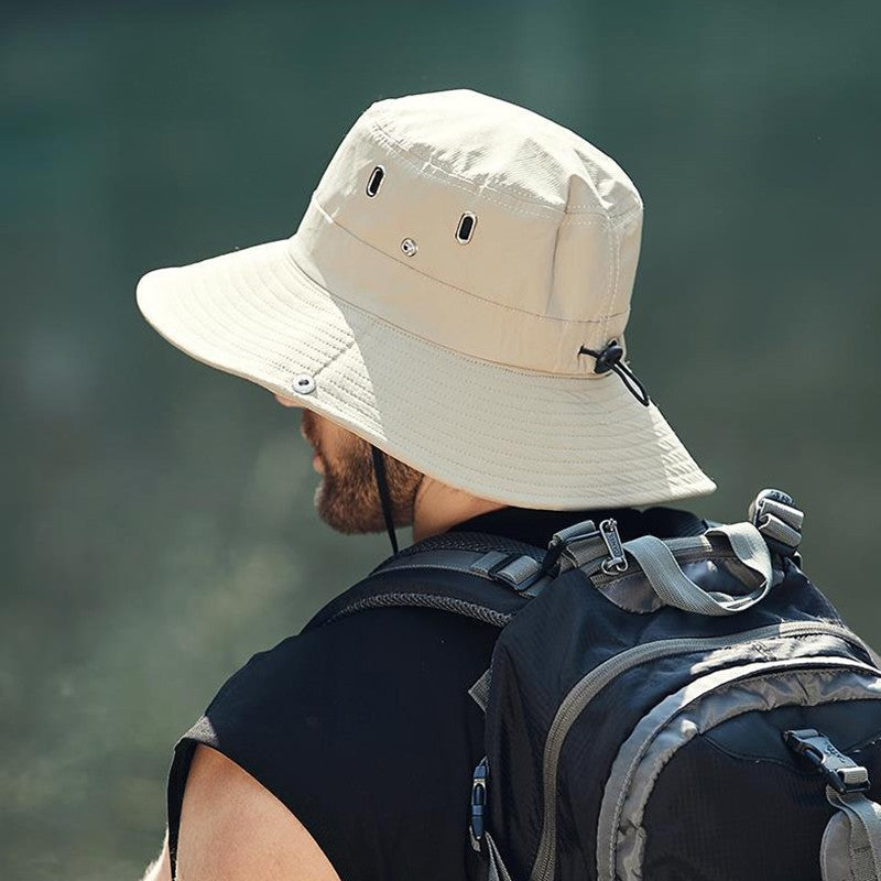 Summer Wide Large Brim Men Fisherman Hat Waterproof UV Protection Sun cap Hiking Fishing Climbing Oversized Safari Bucket Hats