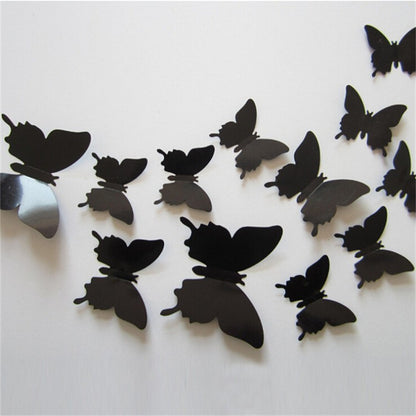 12pcs 3D Butterfly Mirror Wall Sticker Decal Removable DIY Art Party Wedding Decoration Kids Room Home Decor Crystal Sticker