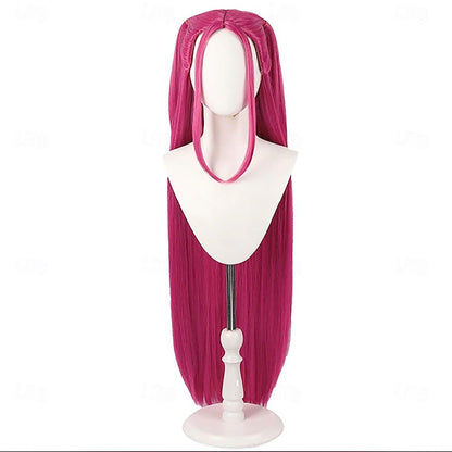 HAIRJOY Cabelo Sintético Peruca Vermelha de Fantasia Peruca de Cosplay Peruca de Anime Acessório de Cabelo Longo e Liso para o Halloween
