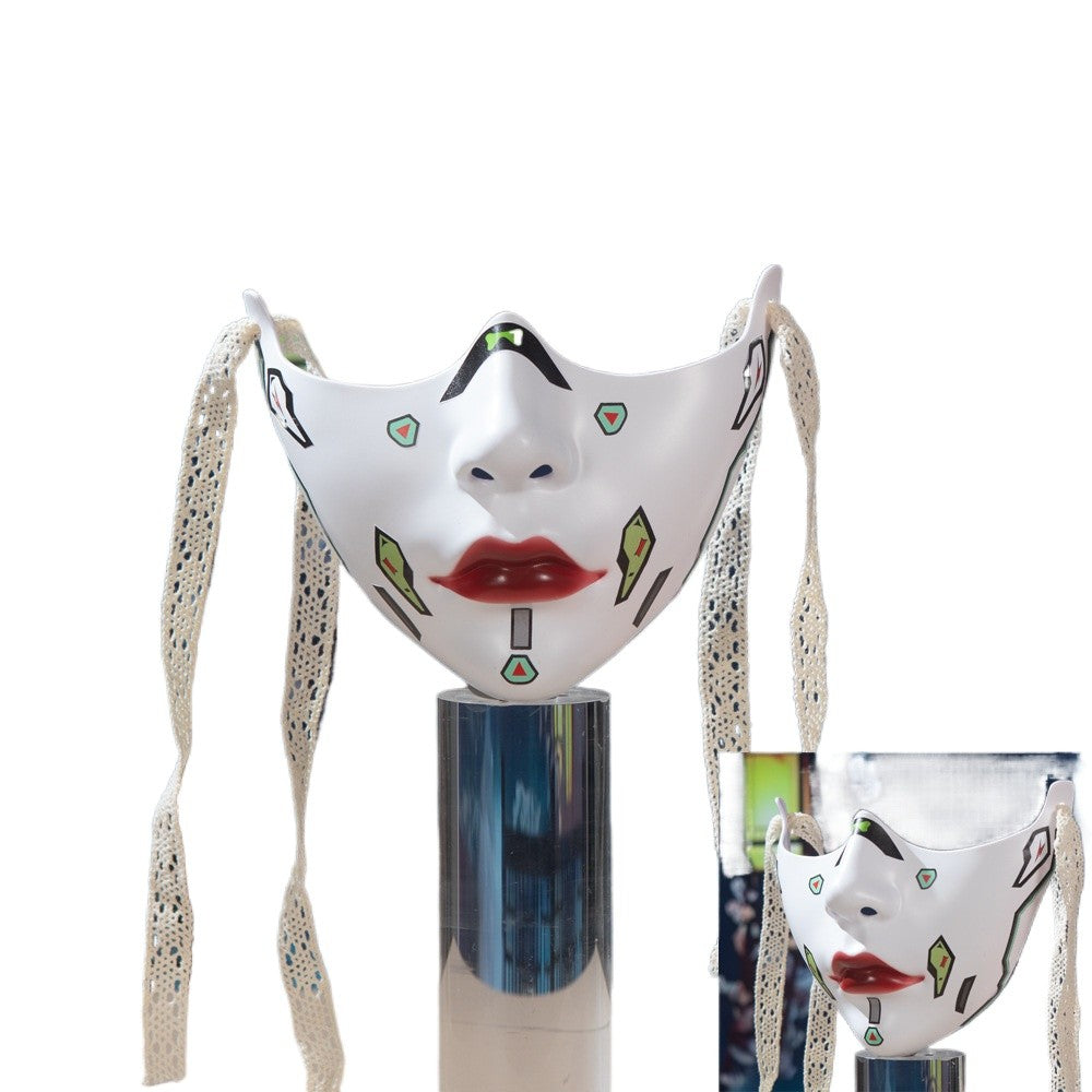 Red Lip Half-face COS Beauty Props Decoration Collection Half-face Decoration Mechanical Wind Adult Men's and Women's Masks