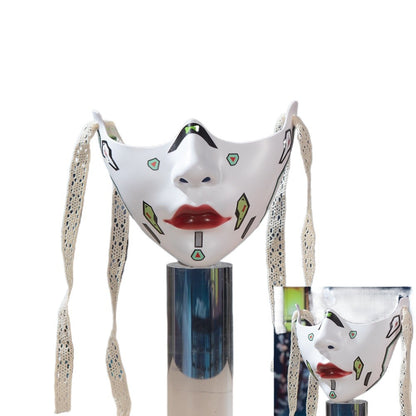 Red Lip Half-face COS Beauty Props Decoration Collection Half-face Decoration Mechanical Wind Adult Men's and Women's Masks