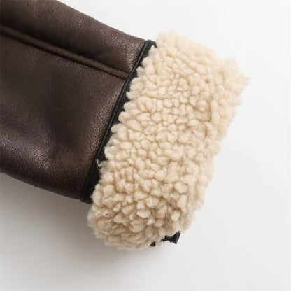 2024 Autumn/Winter New Product Casual Women's Wear Flip Collar Fur Integrated Loose and Versatile Short Jacket Coat