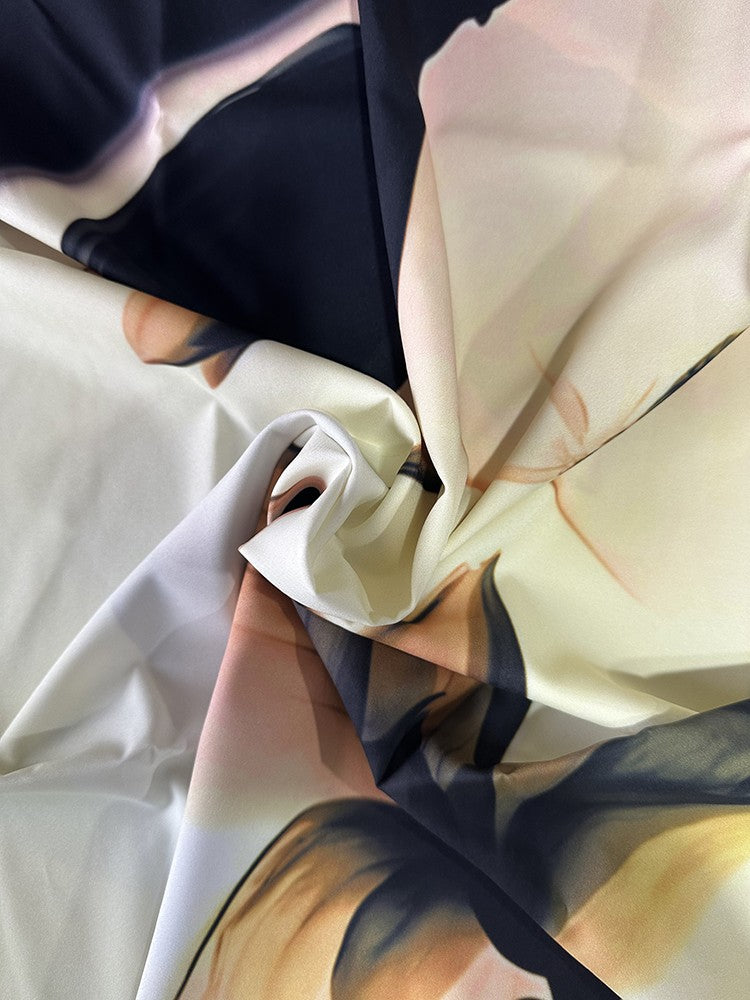 2024 European and American Cross-border WOMEN'S Clothing New Dress V-neck Sleeveless Sexy Printed Large Hem Medium Length Dress